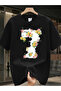 Yedi Printed Oversize Cotton Crew Neck T-Shirt