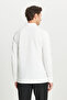 Men's Ecru 100% Cotton Slim Fit Polo Collar Long Sleeve T-Shirt - 5