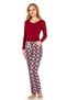 Women's Pink Burrberey Printed, Patterned, Taped Hem Pajama Bottoms