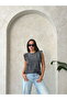 Stone Detailed Washed Blouse - Black |   D2748 - 3