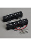 FLEOR Set of Open Style Alnico 5 Bass Pickups JB Neck Bridge Pickups Black for Bass 4 Strings - 2