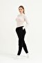 Women's Black Scuba Ribboned Band Leggings - 2