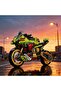 S High-Tech 1:8 Scale Motorcycle Building Blocks City Motorbike Locomotive Modular Bricks Model Toy.