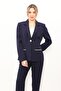 Garnili Single Button Classic Women's Jacket - Navy Blue - 1186100 - 3