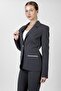 Garnili Single Button Classic Women's Jacket - Smoked - 1186100 - 3