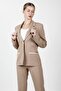 Garnili Single Button Classic Women's Jacket-Stone - 1186100 - 4