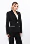 Garnili Single Button Classic Women's Jacket - Black - 1186100 - 2