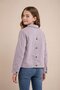 Pink Girl's Gabardine Fabric Jacket with Button Detail on the Back 23569 - 4