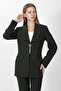 American Collar Modern Long Women's Jacket-Khaki - 1187100 - 2