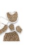 Baby Girl 5-Piece Leopard Detailed Hospital Outfit Set, 100% Cotton Newborn Bodysuit Set - 5