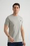 Gray Flexible Cotton Standard Fit Men's T-Shirt with Minimal Logo - 3