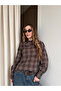 Brown Shirt with Bow Detail on the Collar - 507 - 2