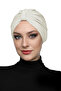 Butterfly Lined Cream Ready-Made Turban Hijab Pool Cap Suitable for Medical Use