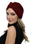 Butterfly Lined Burgundy Ready-To-Wear Turban Hijab Pool Cap Suitable for Medical Use - 2