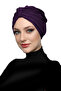 Butterfly Lined Purple Ready-Made Turban Hijab Pool Cap Suitable for Medical Use - 2