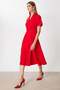 Mi Multi-Button Short Sleeve Double-Breasted Collar Dress - 3