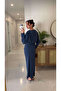 Pucca Navy Blue Twisted Detailed Blouse Skirt Set - 4