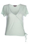 Women Green Solid Rib Knit Wrap Top - 6