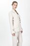 Men's Collared Double-Breasted Modern Women's Jacket-Beige - 1189100 - 5