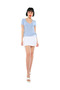 Women Periwinkle Blue Solid Rib Knit Wrap Top - 3