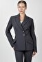 Men's Collared Double-Breasted Modern Women's Jacket - Smoked - 1189100