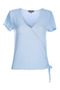 Women Periwinkle Blue Solid Rib Knit Wrap Top - 6