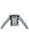 Women Grey Full Sleeve Argyle Checks Cardigan - 6
