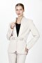 Classic Women's Jacket with Stand Collar - Beige - 1188100 - 5