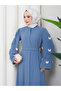 Sleeve Embellished Abaya Modest Wear Women's Ferace Dress - 8