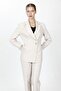 Pleated Double-Breasted Single-Button Women's Jacket-Beige - 1191100