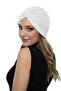 Cross-Strapped Cream Ready-Made Turban Hijab Pool Cap Suitable for Medical Use - 4
