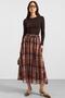 Elastic Waist Chiffon Skirt with Belt Accessories Brown 7070 - 4
