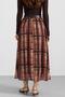 Elastic Waist Chiffon Skirt with Belt Accessories Brown 7070 - 7