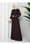 Sleeve Embellished Abaya Modest Wear Women's Ferace Dress - 4