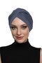 Cross Pleated Lined Dark Gray Ready-Made Turban Hijab Pool Cap Suitable for Medical Use - 2
