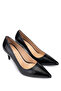 Women's Genuine Leather Black Heeled Shoes - 2