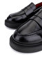 Women's Genuine Leather Black Opening Loafer Shoes - 3