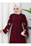 Sleeve Embellished Abaya Modest Wear Women's Ferace Dress - 8