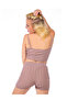 Women Rib Knit Spaghetti Crop Top in Mocha - 2
