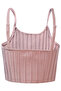 Women Rib Knit Spaghetti Crop Top in Mocha - 6