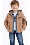 Boy's Gabardine Zipper Pocket Lettered Long Sleeve Shirt, Trousers, T-Shirt, Holiday Four-Piece Set - 3