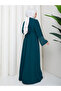 Stone-Embellished Sleeve Abaya Modest Wear Women's Ferace Dress - 7