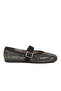 Black Stone Embroidered Women's Ballerinas Pc-55213 Z