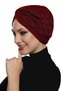 Cross Boucle Burgundy Ready-To-Wear Turban Hijab Pool Cap Suitable for Medical Use