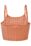 Women Rib Knit Spaghetti Crop Top in Desert Sand - 7