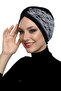 Cross Boucle Black-Gray Ready-To-Wear Turban Hijab Pool Cap Suitable for Medical Use - 4