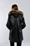 Women's Genuine Leather Black Leather Leather Coat - 3