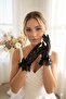 Atelier Noire – Stone Detailed Tulle Bridal Gloves Wedding Engagement Special Design Accessory
