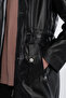 Women's Genuine Leather Black Leather Leather Coat - 7
