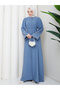 Stone-Embellished Sleeve Abaya Modest Wear Women's Ferace Dress - 6